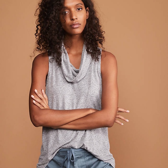 Lou & Grey Tops - Speckled grey sweater-material cowl neck